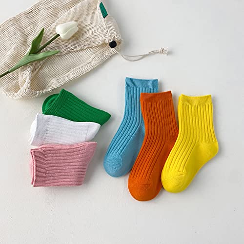 Child Cotton Socks 6 Pack - Toddler Girls & Boys Solid Color Socks2