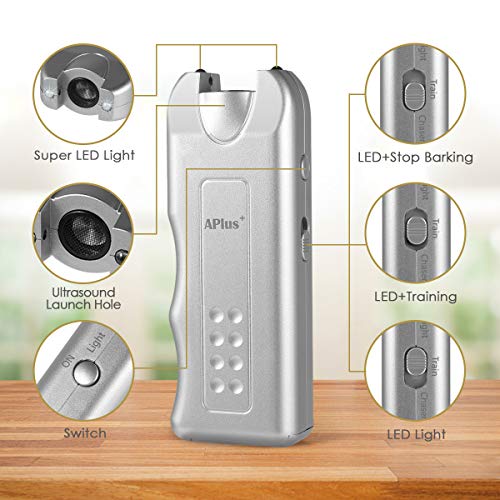 Geohee Anti Barking Device,Ultrasonic & Dog Bark Deterrent Devices Handheld Ultrasonic Anti Bark Dog Train Repeller Stop Barking