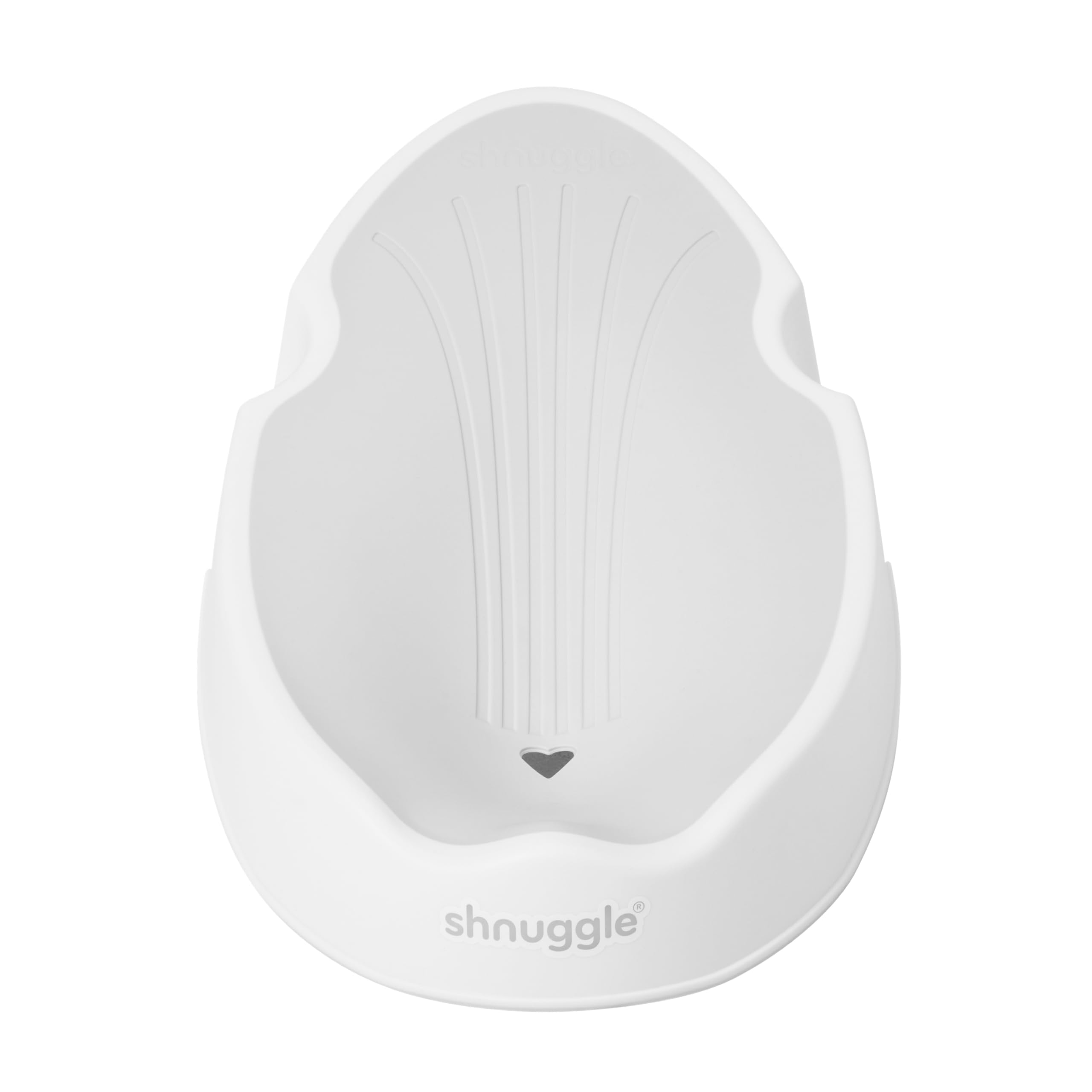 Shnuggle Soporte de baño para recién nacido, asiento ergonómico suave al tacto, base ligera antideslizante, higiénico y compacto, perfecto para bebés de hasta 6 meses/9 kg, blanco y gris