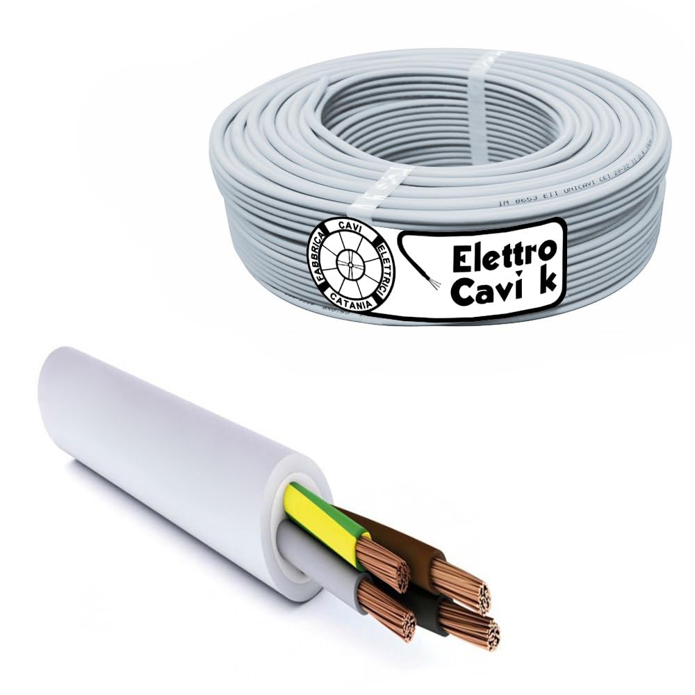 ELETTROCAVI K - CAVO ELETTRICO FG16OR16 4G1,5 mm² IN DOPPIA GUAINA PER USO ESTERNO E INTERNO QUADRIPOLARE 4 POLI CPR 0,6/1 kV IEMMEQU PROFESSIONALE MADE IN ITALY 50 METRI