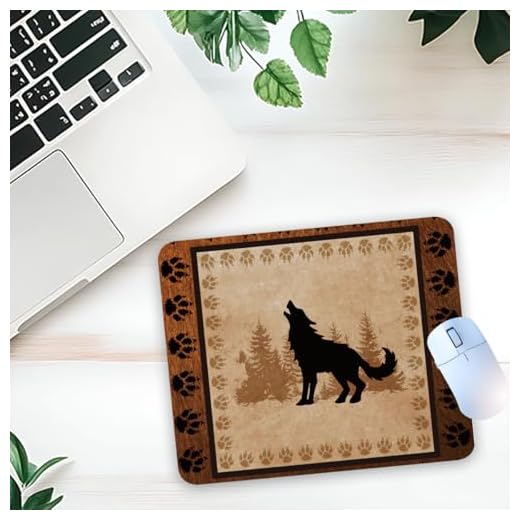 1 Pcs Vintage Forest Wolf Non-Slip Rubber Mouse Pad for Home Office Desk Laptop Gifts for Coworker Leader Boss Men Boys