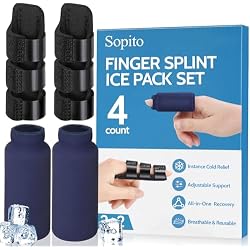 Sopito Finger Splint Ice Pack for Pain Relief, Straightening Arthritis, Knuckle Immobilization, Reusable Index, Middle, Ring Finger Brace