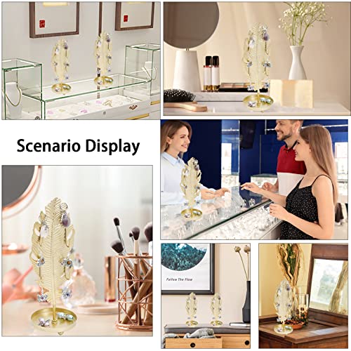 Chgcraft Jewelry Organizer Stand Leaf Jewelry Rack With Metal Tray Jewelry Organizer Holder Jewelry Display Stand Hanging Organizer For Ring Earrings Necklace Bracelet, 185X66X70Mm #TOP5