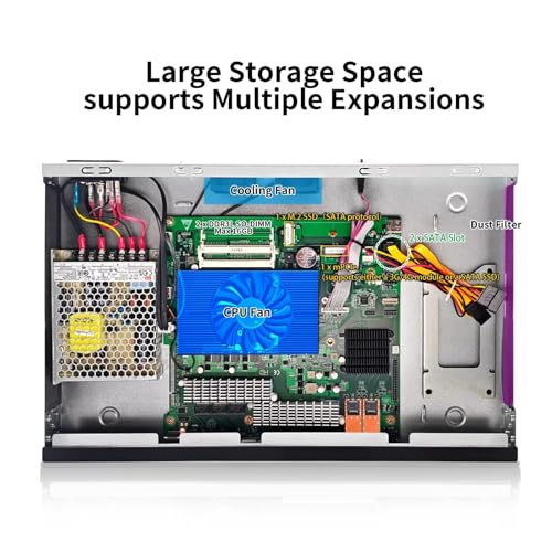 Image of 1U Firewall Appliance Mini PC, Core i5 4300M Z87, 2X 10GBe LAN, 8 x i226V 2.5GbE LAN, OPNsense, VPN, 19 Inch 1U Network Rackmount, VGA, Console, USB3.0, DDR3L 8G RAM 128G SSD