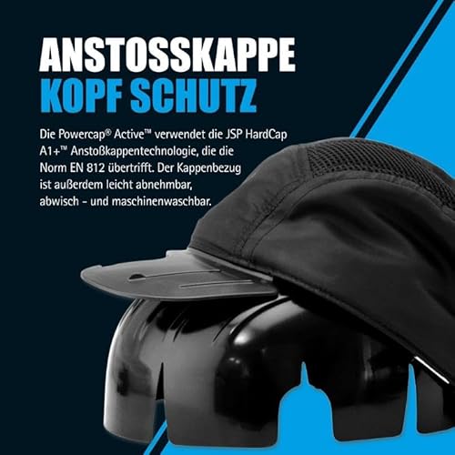 JSP POWERCAP ACTIVE PAPR Gebläseunterstützte Atemschutzmaske - Mit Filter - 8h Akku & USB-Aufladung - Kopfschutz - Schutz vor Staub & Partikeln - Holzbearbeitung & Heimwerken - EN12941 & EN812
