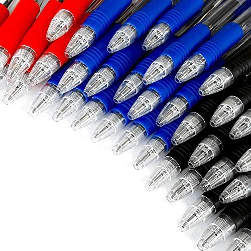 Z-Grip Retractable Ballpoint Pen - Economy Pack of 40 - Black, Blue, and Red