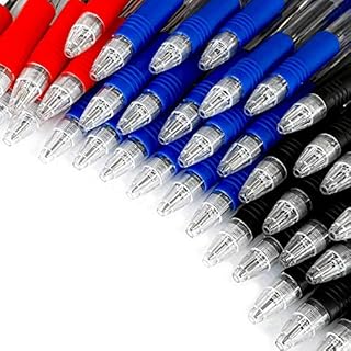 Z-Grip Retractable Ballpoint Pen - Economy Pack of 40 - Black, Blue, and Red