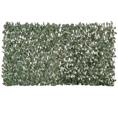 SASONS Artificial Maple Leaf Fence Screen on Willow Trellis [1m x 2m (H x L)] Ivy Hedge Expanding Screening Best for Garden Privacy Cover Walls Decor Use Indoor/Outdoor