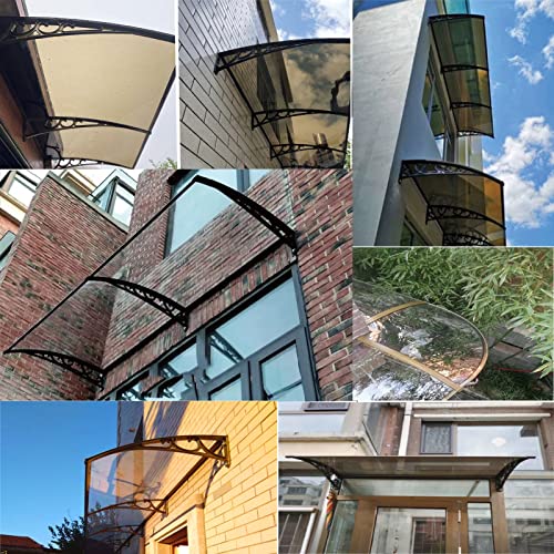 Hsoqn Aluminum Door Canopy Window Awning Polycarbonate Front Door Canopy Uv Rain Snow Sunlight Protection For Outdoor Window Porch Shade Patio Roof Cover (Color : A, Size : 150X200Cm/59X78.7In) #TOP4