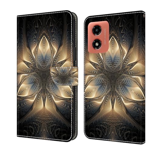 Etui en PU 360 Protection Cuir pour Moto G Play 2024 Flip Coque 3D Glitter Flip Portefeuille Etui en PU Cuir a Rabat Porte Carte Housse de Protection pour...