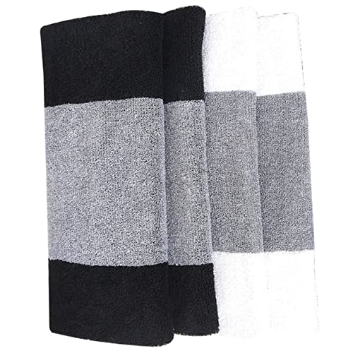FOMIYES 2pairs Knee Warmer Elastic Knee Brace for Sports and Cold Weather Thicken Fleece-lined Protector for Men and Women for Running Cycling Dance and Outdoor Activities Black Gray White