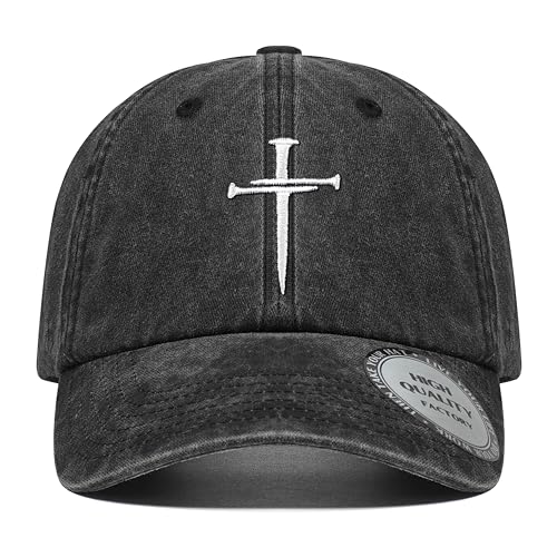 Image of Christian Hats for Men Women,Jesus 3 Nail Cross Hat Christian Religious Gifts for Birthday /Christmas