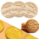 3 PCS Personalized Christmas Cookie Stamps with Cutter, Customizable Christmas Cookies with Your Family Name, Handmade Baking Gifts, Children's Gifts, Bakers - Merry Christmas Cookie Cutter