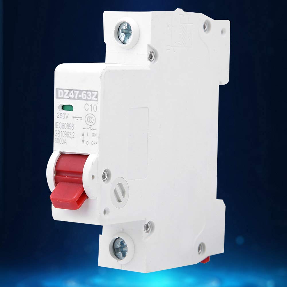 12pcs Miniature Circuit Breaker DZ47 63Z DC 250V 1P MCB Isolator Din Rail Mount Circuit Breaker Air Switch Circuit Protection for Photovoltaic Charge Controller(10A)