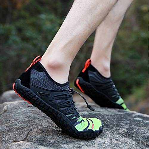 Ubfen Water Shoes Aqua Shoes Swim Shoes Mens Womens Beach Sports Quick Dry Barefoot For Boating Fishing Diving Surfing With Drainage Driving Yoga Size 11 Women / 9.5 Men E Black Green #TOP5