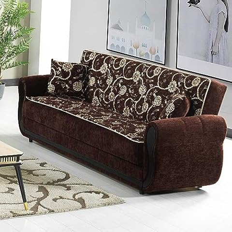 Sweet Home Stores Savannah Sofa Bed, Sofabed, Brown Cover