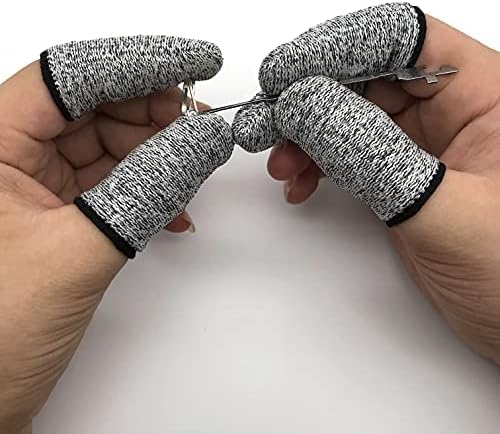 12 PCS Cut Resistant Finger Cots Protector Finger Sleeve Protectors Reusable Finger Covers Finger Protection Cots for Kitchen, Work, Sculpture, Anti-Slip, Reusable