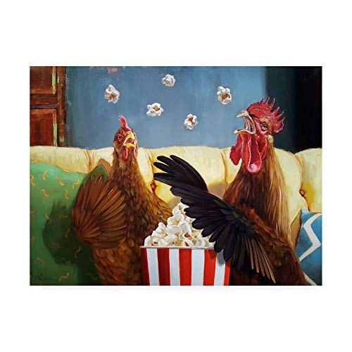 Trademark Fine Art - 'Popcorn Chickens' Canvas Art - 24x32