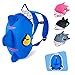 Crazy Safety | Mochila de Dinosaurio para niños. Ideal para la guardería, el Preescolar, el jardín de Infantes y para Viajes. Mochilas Divertidas con diseño de Dinosaurios y Tiburones | 33 cm