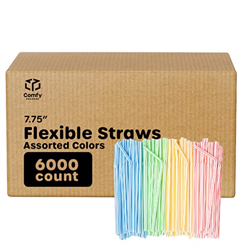 Pitillos flexibles de plástico 7.75 pulg. pack de 6000 miniatura 1