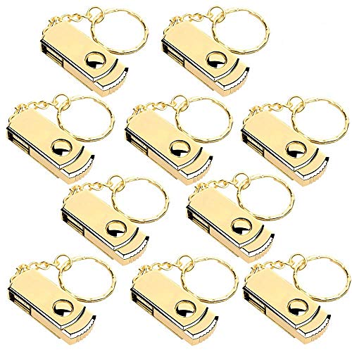 Clé USB 16 Go lot de 10 clés de mémoire dorées pour organiser et partager vos dossiers de bureau