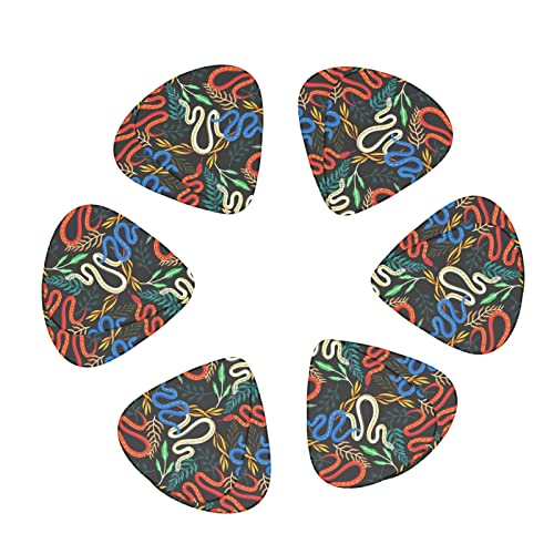 Lot de 12 médiators pour guitare électrique et basse – Motif feuilles noires – Avec boîte - Les Beatles, Paul McCartney, John Lennon, RIngo Starr, George Harrison Lot de 12 médiators pour guitare électrique et basse - Motif feuilles noires - Avec boîte – Image 3
