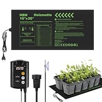 HBN Heizmatte für Pflanzen mit Thermostat 52 x 25 cm, Erwärmung Anzucht Wärmer Bett, Sämling Wärmematte, Ideal für Keimung, Saatgut, Terrarien und Indoor-Gewächshäuser