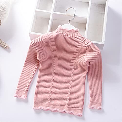 Yiqinyuan Autumn Girls Sweater Turtleneck Baby Pullover Solid Knit Kids Clothes Children Bottom Sweaters Student Clothing2