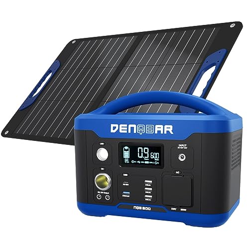 DENQBAR Solargenerator NQB 600 mit Solarpanel NQB S100, 626Wh Mobiler Stromspeicher mit 230V, 100W Solarmodul - Für Reise, Camping, Outdoor, Wohnmobil und als Notstromaggregat