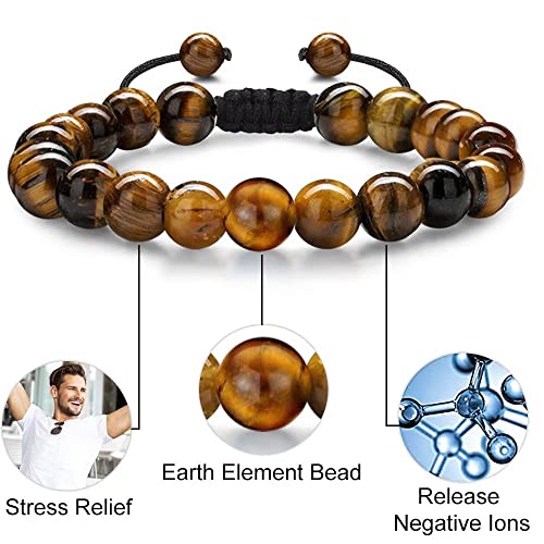 Zodiac Taurus Gifts Bracelets For Men Women, Mens Taurus Gifts Natural Tiger Eye & Matte Agate Stone Zodiac Beaded Bracelets Constellation Horoscope Jewelry Taurus Gifts Bracelets For Men Women #TOP4