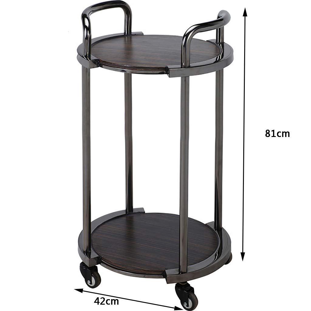 Carrello da tè in Acciaio Inox a 3 Ripiani con Vassoio in Legno Carrello di Servizio Mobile per Hotel Ristorante Carrello portautensili Mobile per Sala da Pranzo Arredame