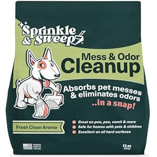 Dog Pee Cleaner | Pet Accident Cleanup Powder | Vomit Cleanup Kit for Hard Surfaces | Puppy Potty Training Aid | Dog Diarrhea Accident Absorbent | Non-Toxic Odor Remover