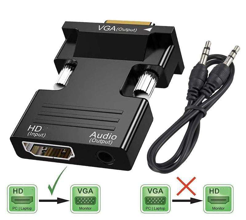 Image of FORIDA HDMI Female to VGA Male Adapter Converter with 3.5mm Audio Jack, Active HDMI to VGA Adapter, 1080P Full HD Video Converter for PC, Laptop, PS5, PS4, Xbox, TV Stick, Blu-ray Player, Projector