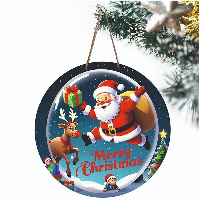 Décorations de Noël Père Noël avec articles cadeaux suspendus