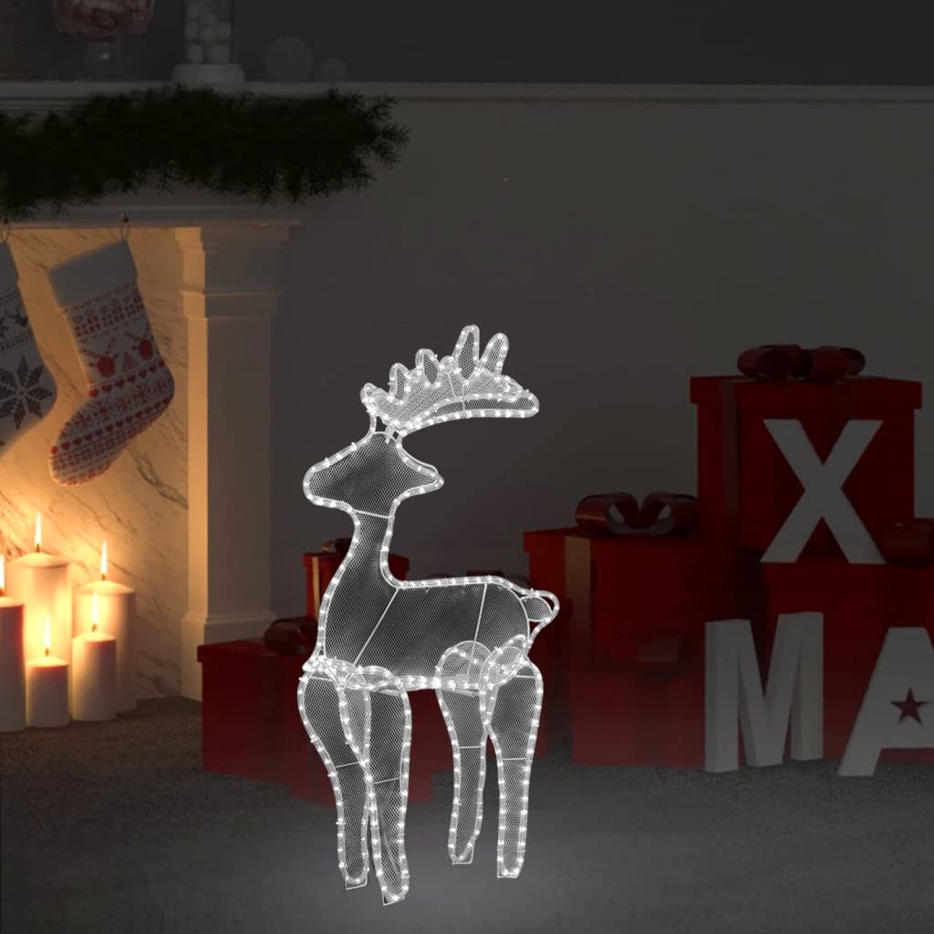 led-lichterketten,lichterkette draht batterie,batterie lichterkette,Rentier Weihnachtsdekoration mit Mesh 306 LEDs 60x24x89 cmGeeignet für Patio, Schlafzimmer, Wohnzimmer, Weihnachten