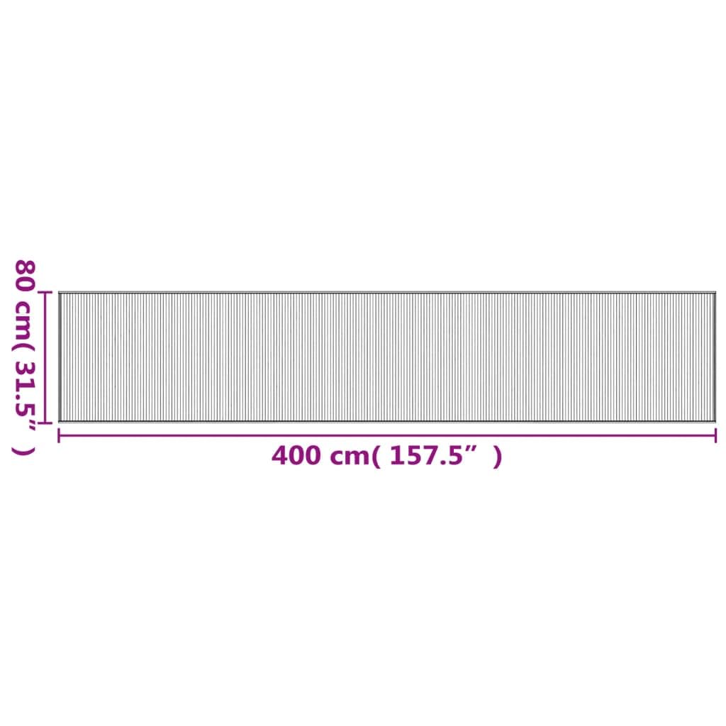 vidaXL Tapis rectangulaire Naturel Clair 80x400 cm Bambou