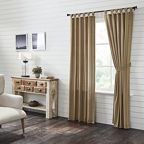 VHC-Brands-Stitched-Burlap-Curtain-Panel-Natural-84x40-Set-of-2 VHC Brands Stitched Burlap Curtain Panel Natural 84×40 Set of 2