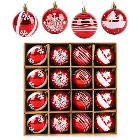 Anstore 16pcs Shatterproof Christmas Baubles Cover