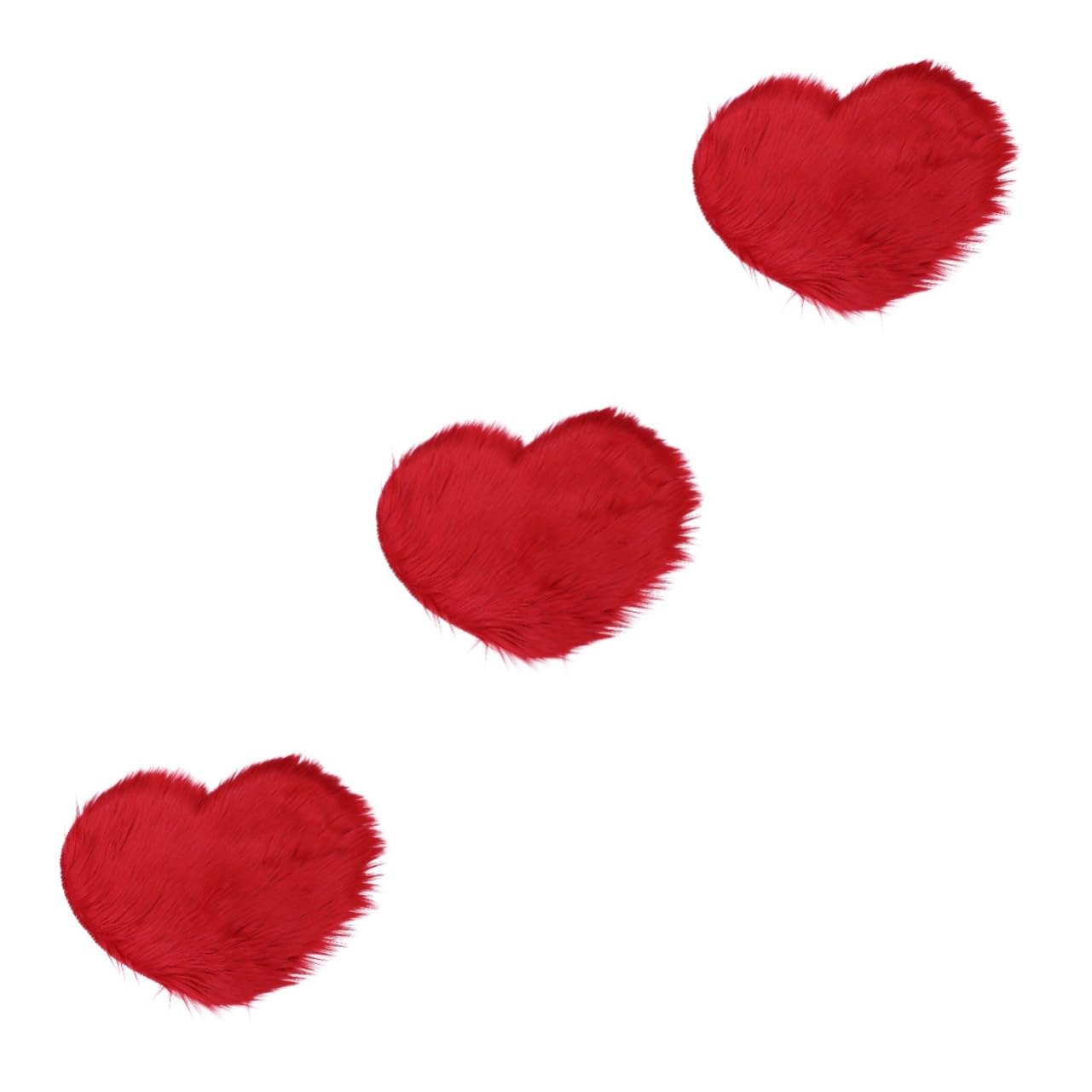 Tapis de sol en forme de cœur IMIKEYA rouge peluche et doux lot de 3 pièces