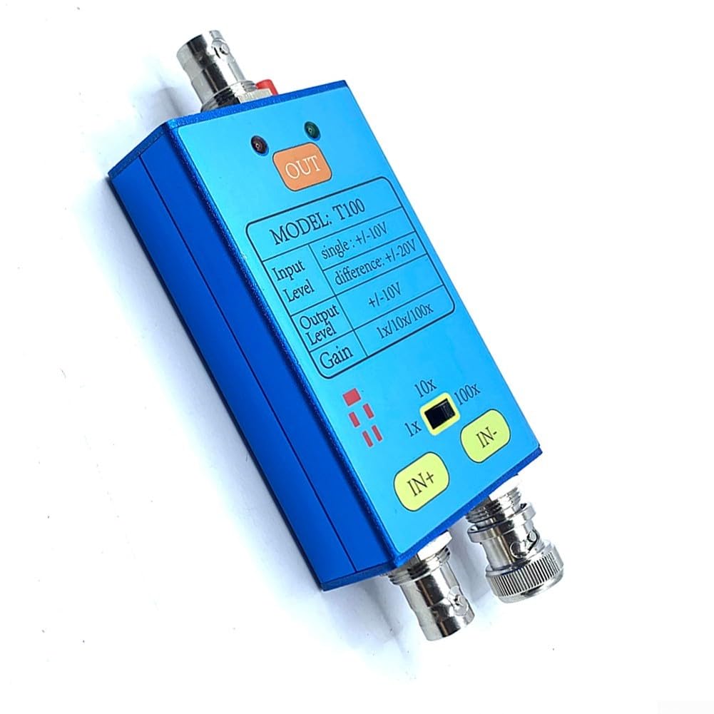 T100 1X/10X/100X Differentialsonde für Oszilloskop, 10M Bandbreite, Verstärkung schwacher Signale, USB-C wiederaufladbar, für Elektronikingenieure und Forschung und Entwicklung
