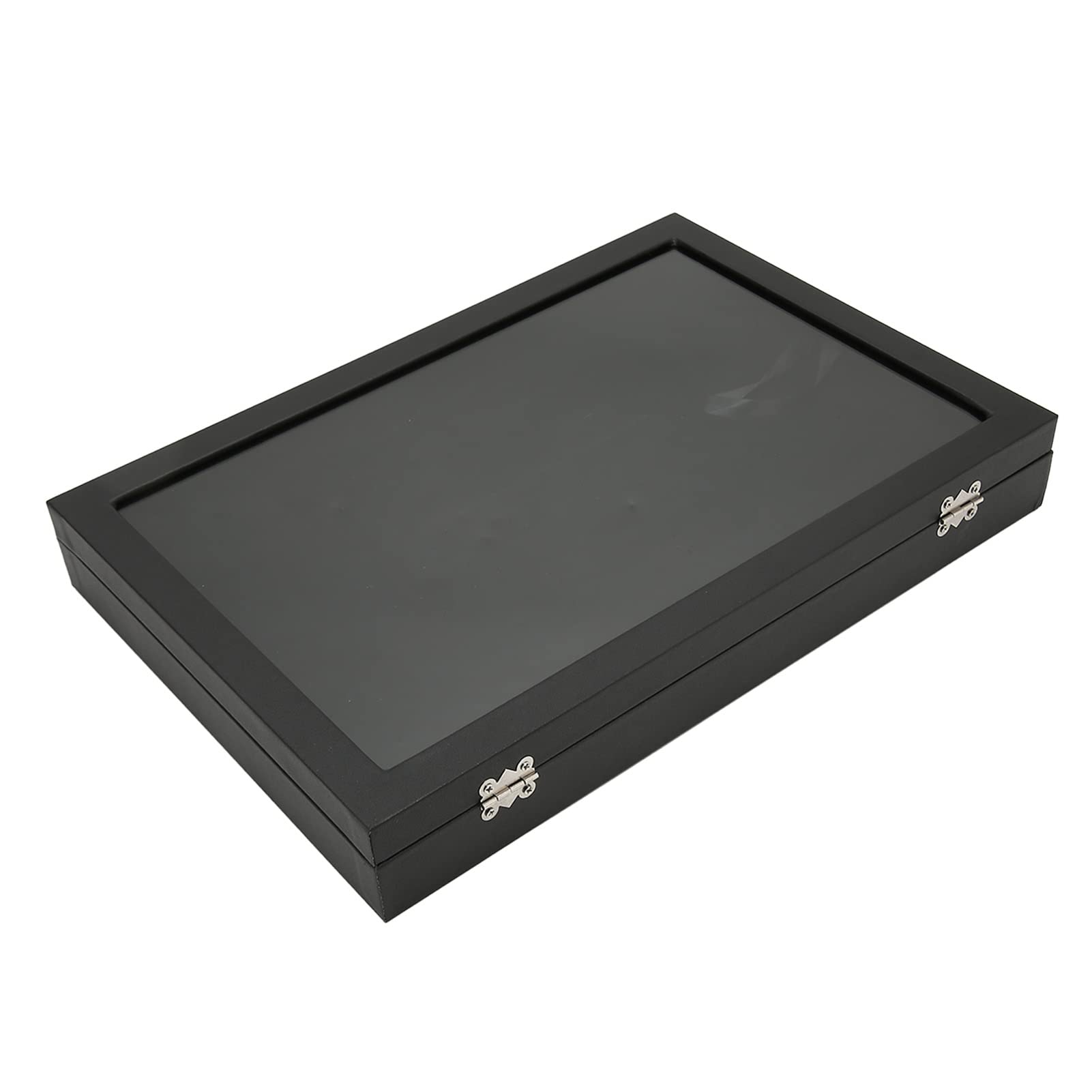 Expositor De Insignias Y Joyas De Gran Capacidad Con Cristal Y Base De Piel Sintética – Caja De Exhibición A Prueba De Polvo, 35x24x5 Cm, Madera Laminada