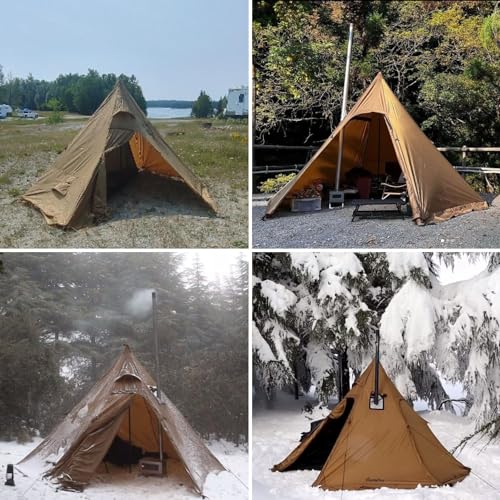 FIREHIKING Carpa Teepee para 2-4 personas con horno miniatura 5