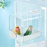 KINFAVOU Hanging Bird Bath for Cage, Cleaning Pet Supplies Bird Cage Accessories for Small to Medium Birds Finches, Parakeets, Mannikins, and Cockatoos(Turquoise)