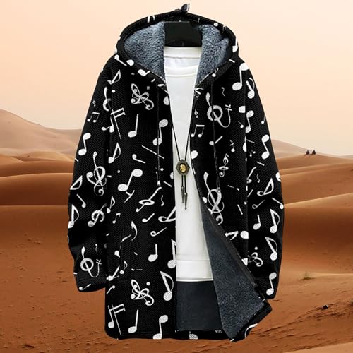 ZOCAVIA Mens Western Aztec Cardigan Jackets Winter Warm Fleece Hooded Coats Fashion American Flag Graphic Fuzzy Sherpa Jacket3