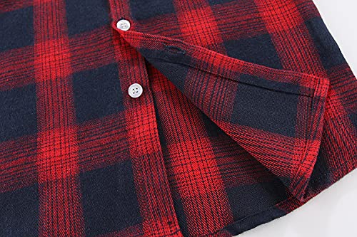 Image of Mud Kingdom Boys Plaid Flannel Shirt Long Sleeve Button Down Casual