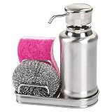 RESISTENTE Y ATRACTIVO: Este complemento de baño y cocina está fabricado con acero inoxidable pulido y con un cabezal. La superficie pulida completa la forma elegante y el color de este dosificador.