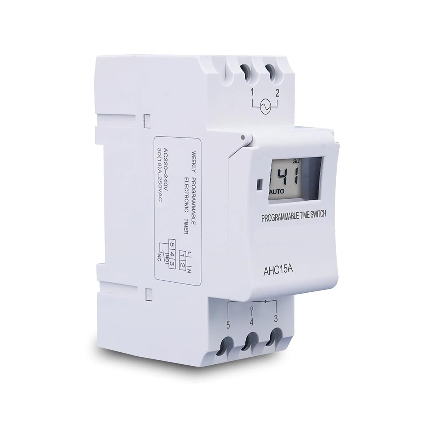 Din Rail Weekly 7 Days Programmable Digital TIME Relay Timer Control AC 220V 230V 12V 24V 48V 16A 1Pcs(15A,24V AC DC)