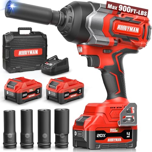 Cordless Impact Wrench, 900Ft-lbs 1/2" Brushless Impact