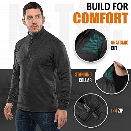 M-Tac Thermal Underwear For Men Fleece Lined Compression Shirt Delta Level 2 (Black, L) #TOP4