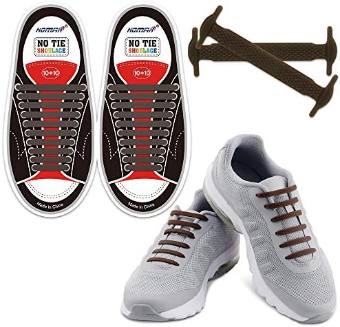 HOMAR No Tie Shoelaces for Kids and Adults - Best in Sports Fan Shoelaces ¨C Waterproof Silicon Flat Elastic Athletic Running Shoe Laces with Multicolor for Sneaker Boots Board Shoes and Casual Shoes